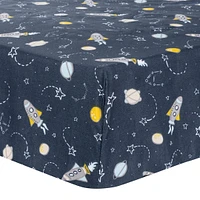 Microfiber Fitted Crib Sheet (2) - Rocket