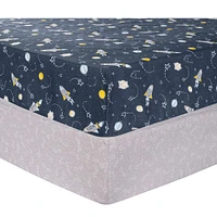 Microfiber Fitted Crib Sheet (2) - Rocket