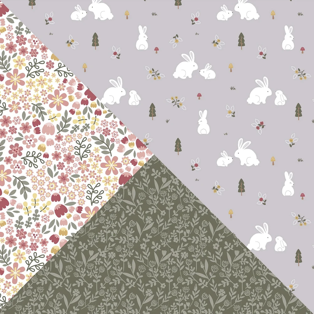 Flannel Crib Fitted Sheet (3) - Bunny