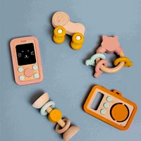 Wooden Silicone Baby Phone Mr Lion