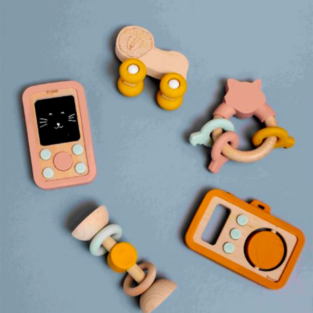 Wooden Silicone Baby Camera Mr. Lion