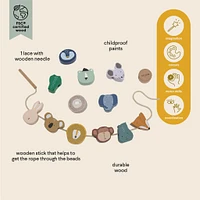 Perles en Bois à Enfiler Animaux