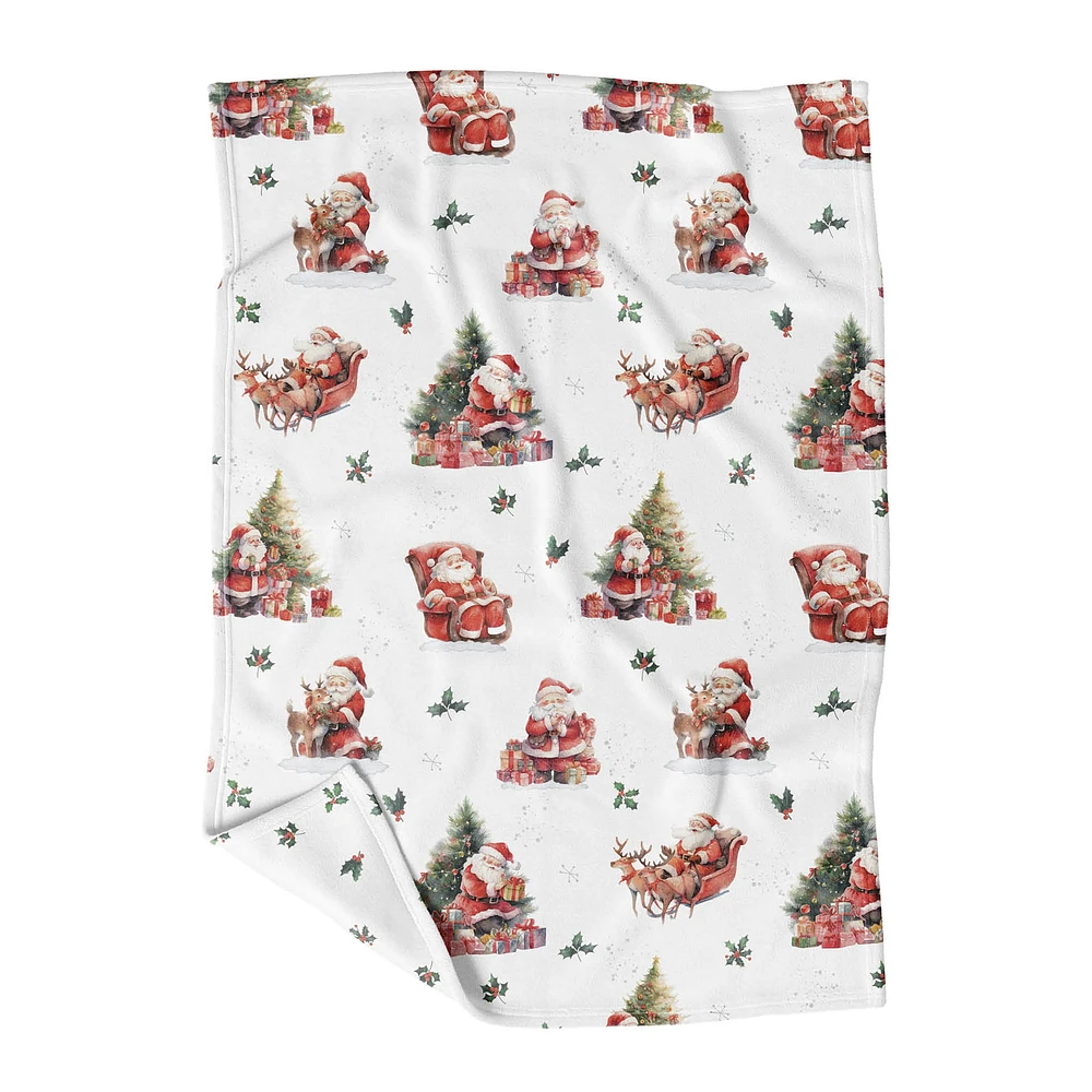 Minky Little Blanket - Santa Claus