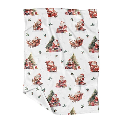 Minky Little Blanket - Santa Claus