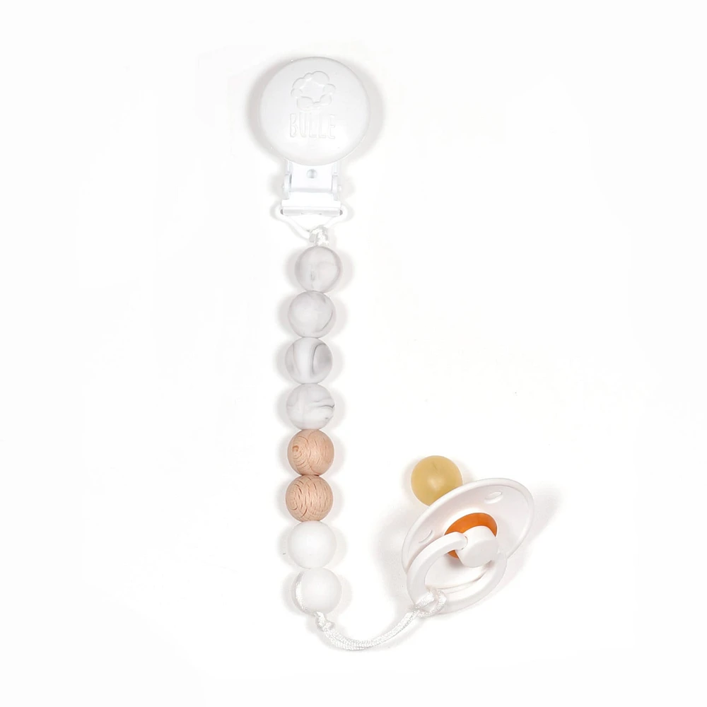 Pacifier-Clip Maxi Wood Marble