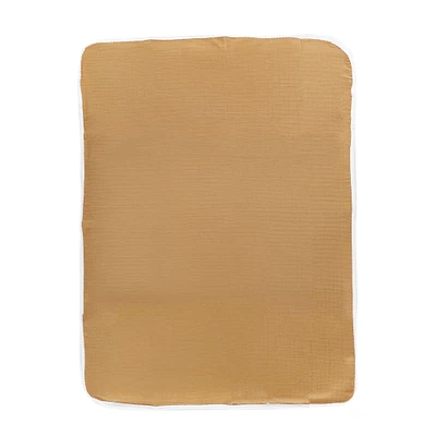Reversible Muslin Waffle Blanket - Brown / White