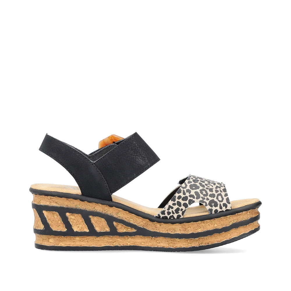 Ginger Black Wedge Sandal