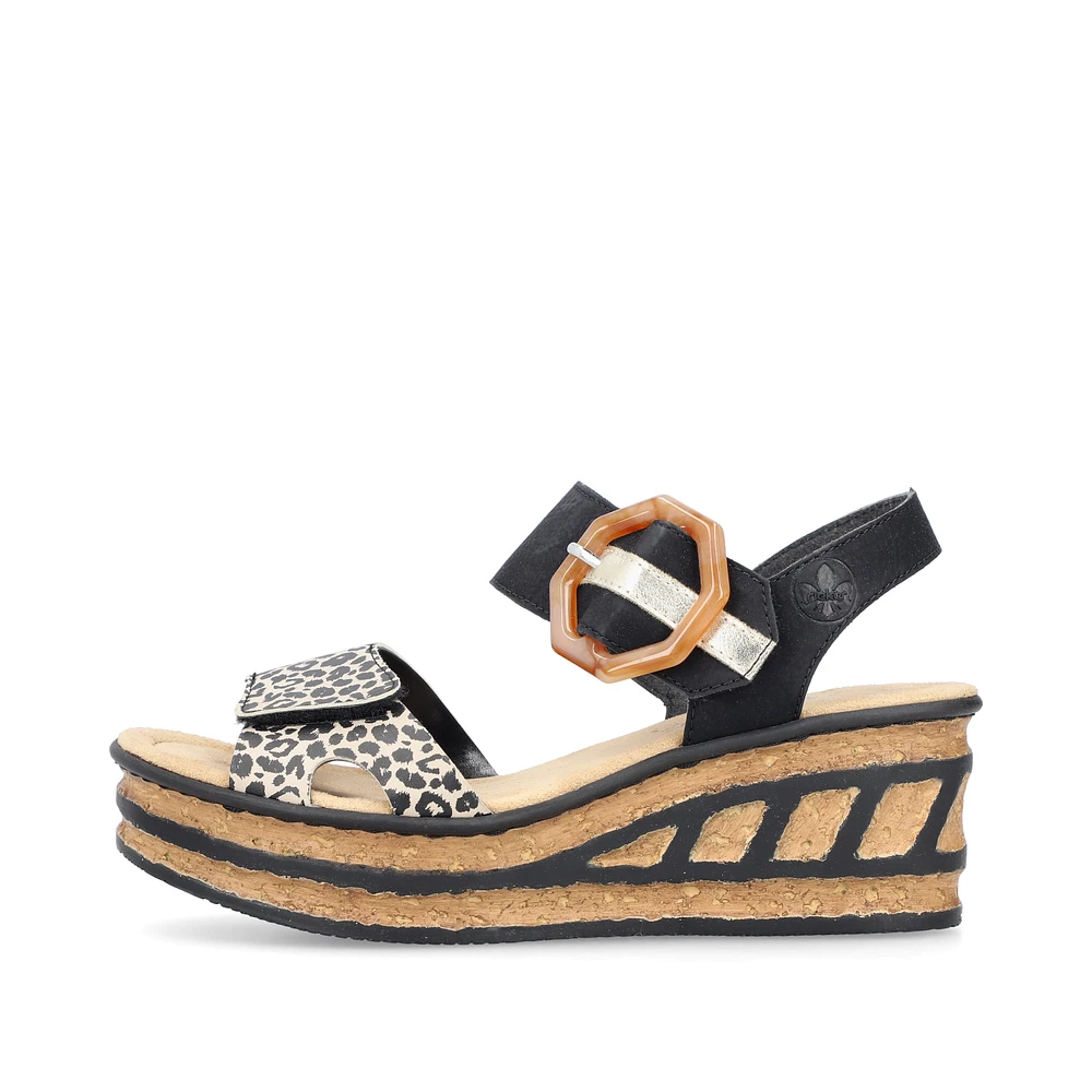 Ginger Black Wedge Sandal