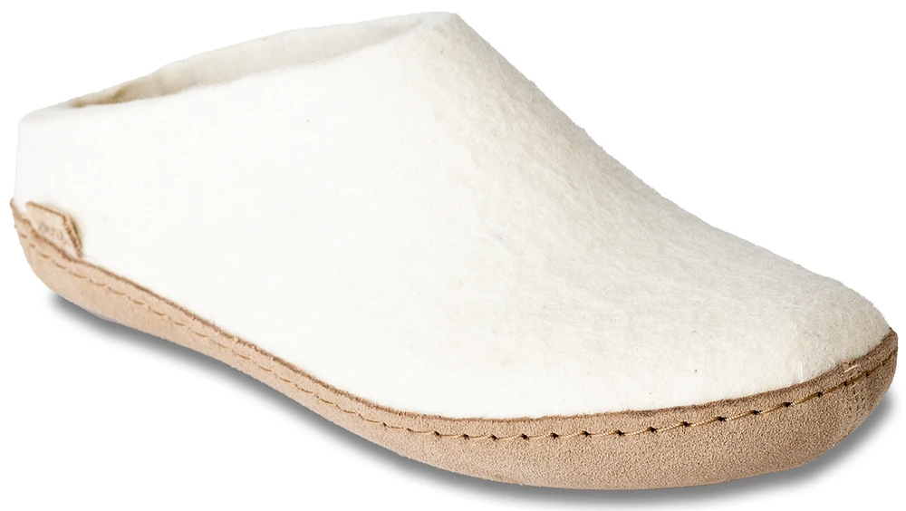 Wool Felt Clog Leather Sole