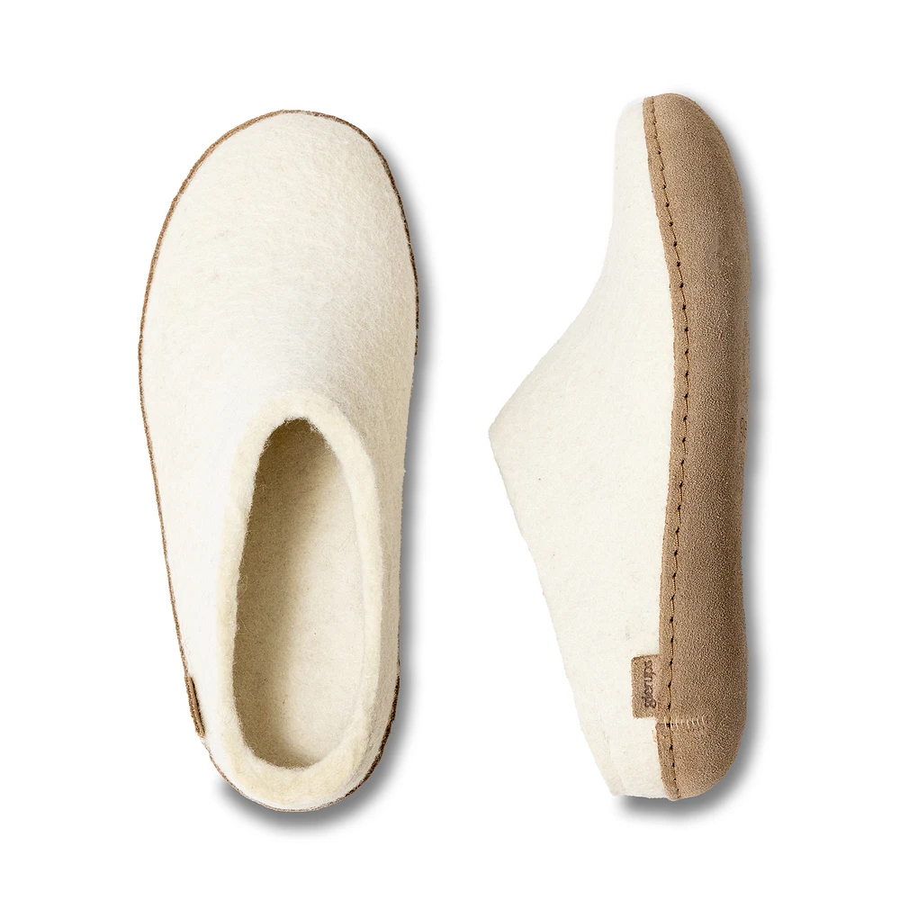 Wool Felt Clog Leather Sole