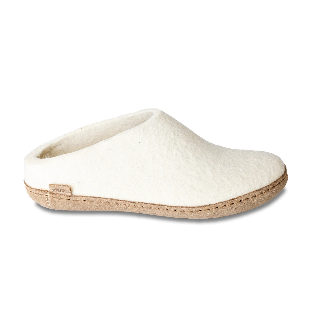 Wool Felt Clog Leather Sole