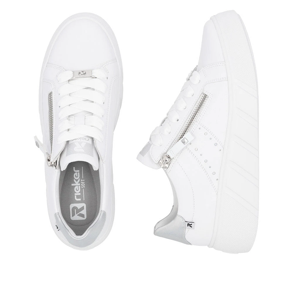 White Lace Up Side Zip