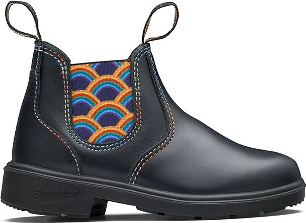 2254 Kids Black With Rainbow Elastics And Contrast Stitching