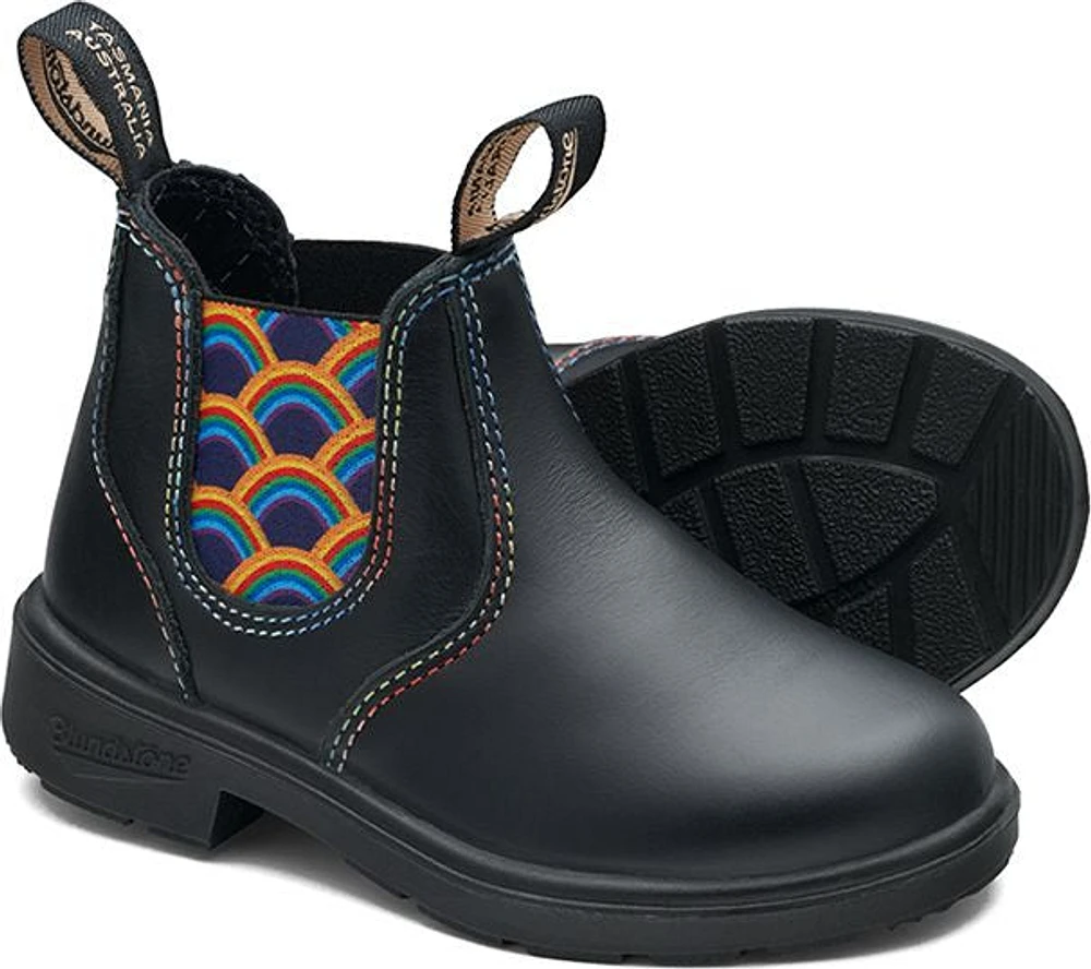 2254 Kids Black With Rainbow Elastics And Contrast Stitching
