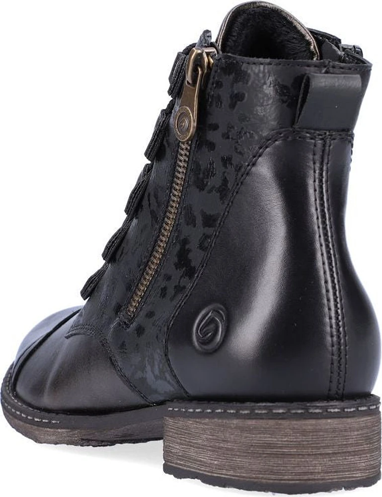 Black Lace Up Fur Lied