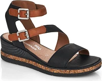 Black Ankle Strap Wedge Sandal