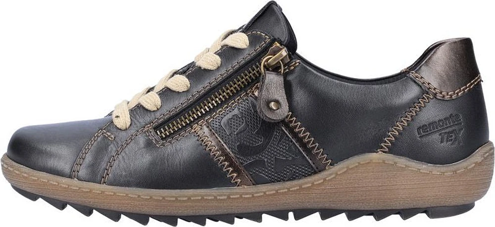 Black Lace Up With Side Zip