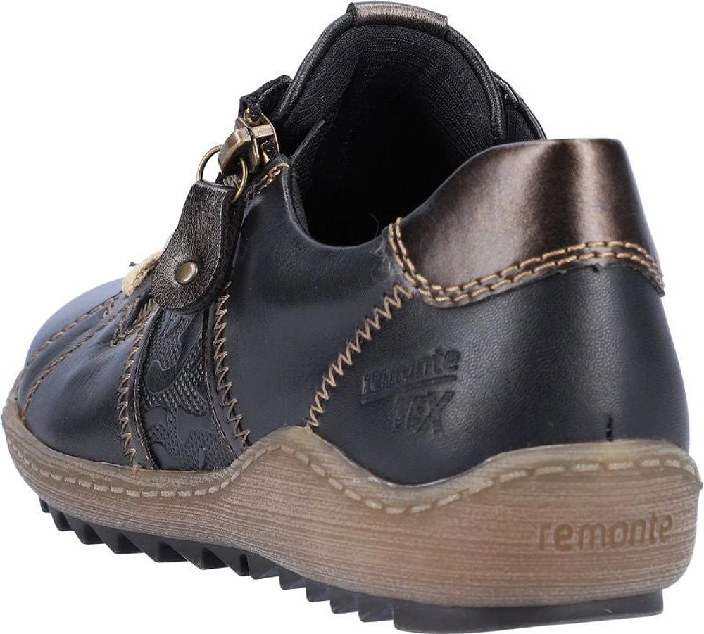 Black Lace Up With Side Zip