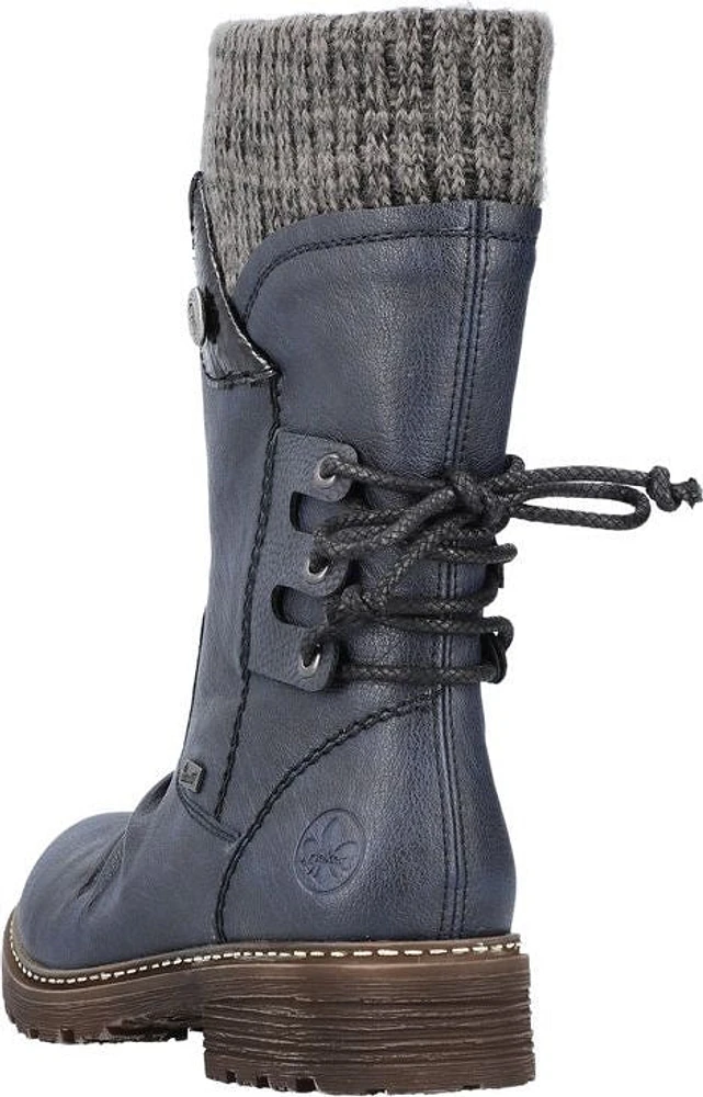 Navy Back Lace Boot