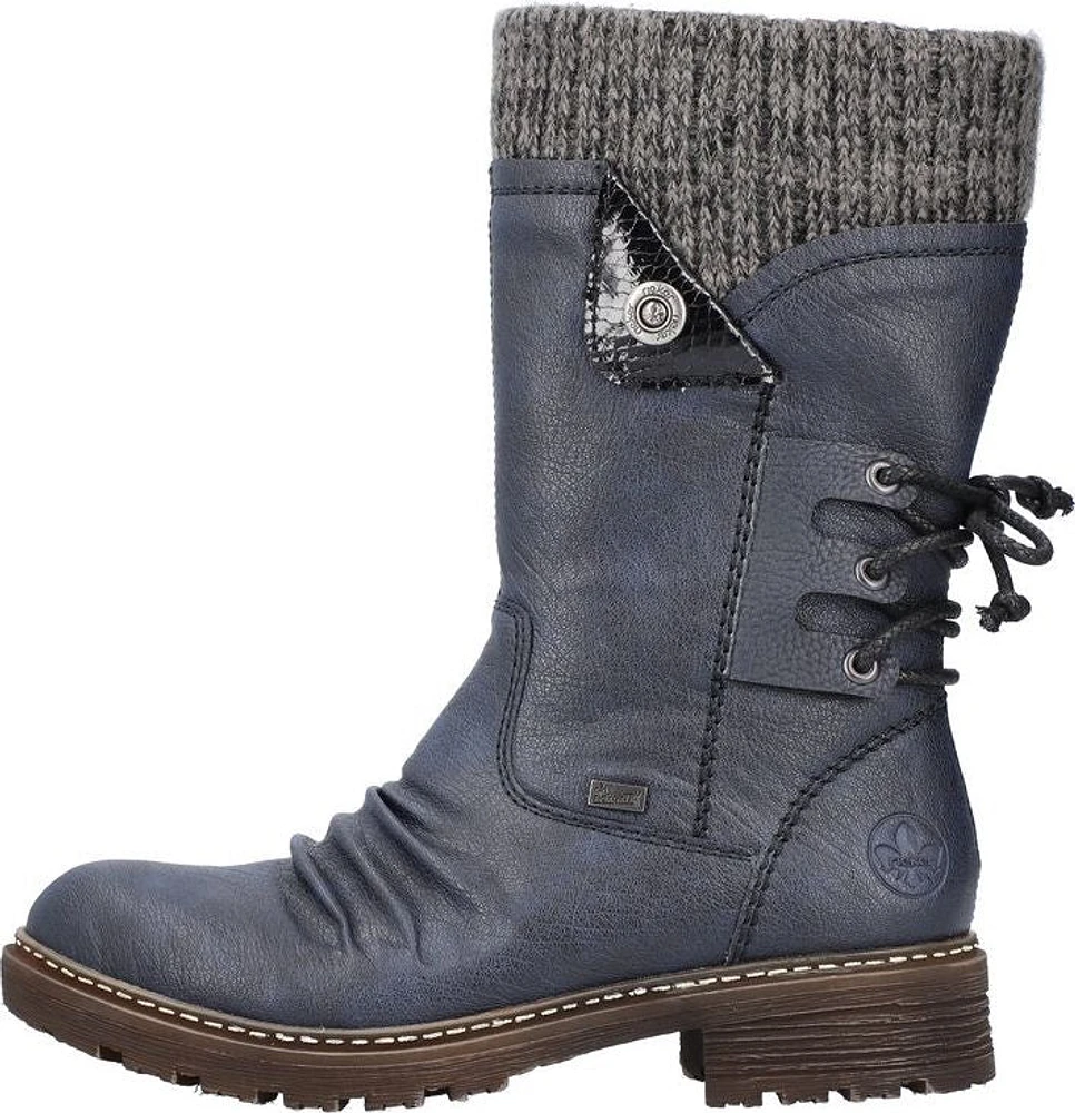 Navy Back Lace Boot