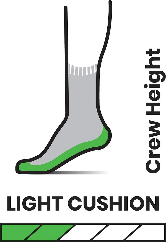 Performance Hike Light Cushion Crew Charcoal