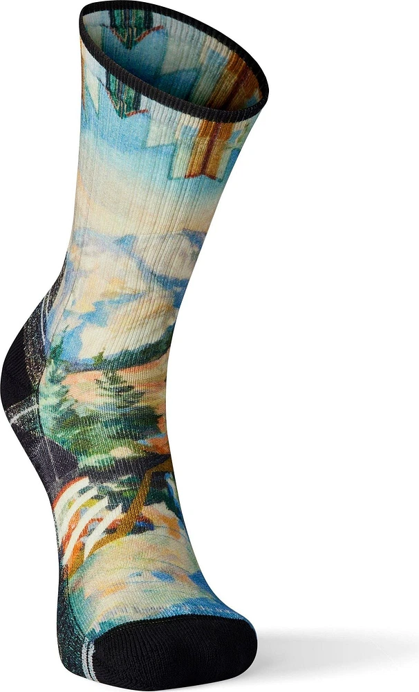 Performance Hike Light Cushion Mountain Print Crew Mist Blue