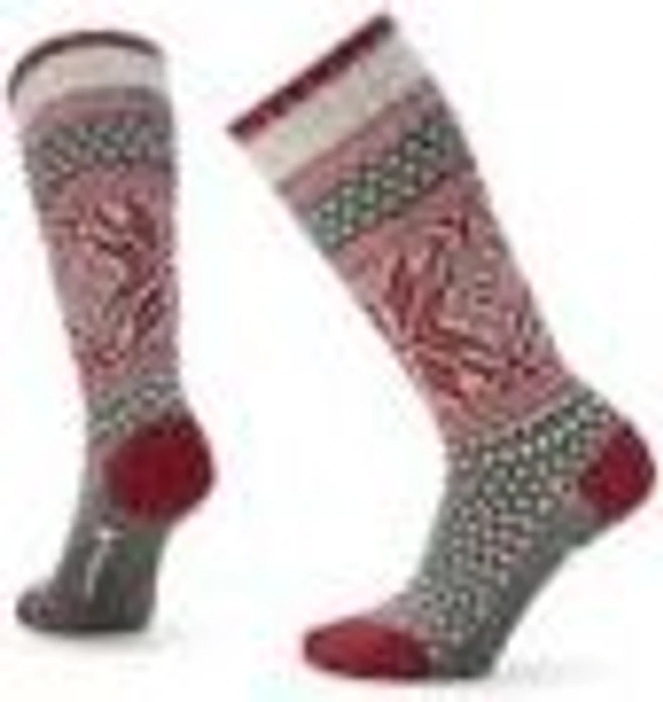 W Everyday Popcorn Snowflake Pattern Crew Socks Ash