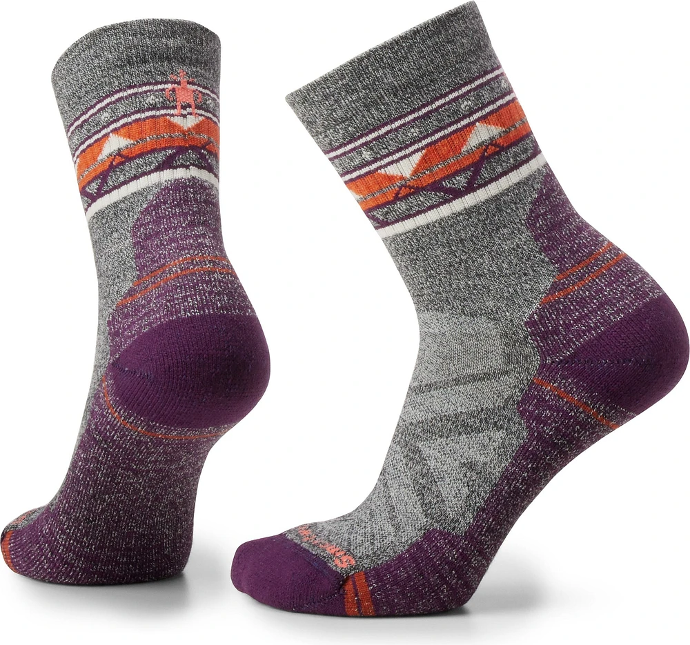 W Hike Light Cushion Zig Zag Valley Mid Crew Socks Ash Charcoal