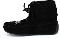 Short Laceup Black Suede Boot