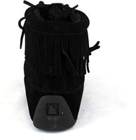Short Laceup Black Suede Boot