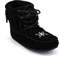 Short Laceup Black Suede Boot