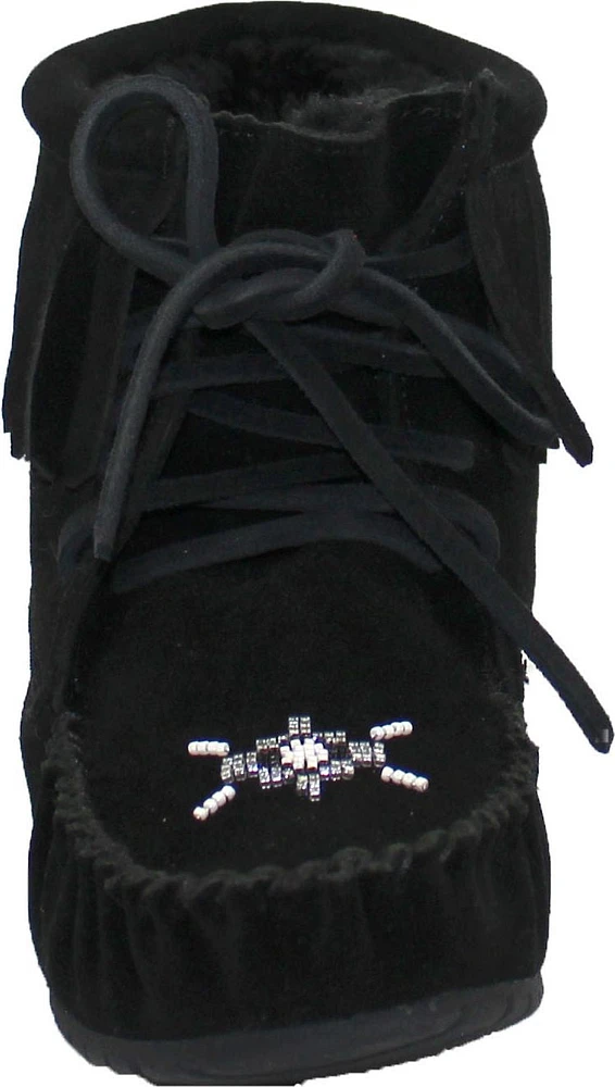 Short Laceup Black Suede Boot