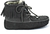 Short Laceup Charcoal Suede Boot
