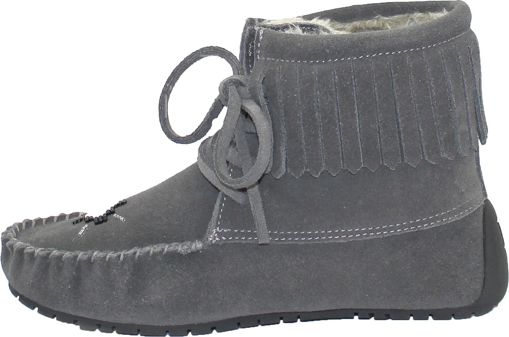 Short Laceup Charcoal Suede Boot