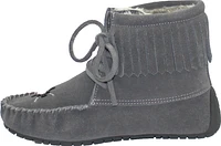 Short Laceup Charcoal Suede Boot
