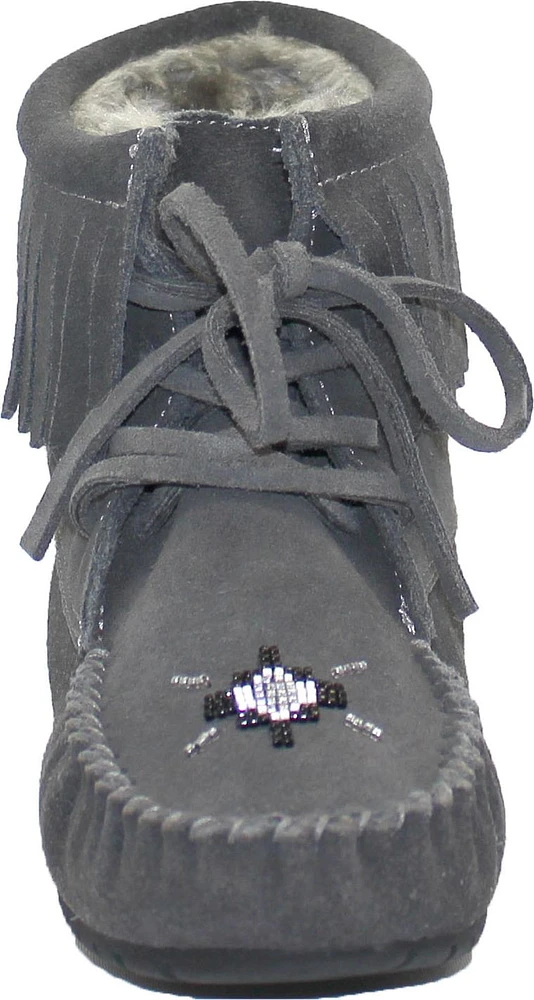 Short Laceup Charcoal Suede Boot