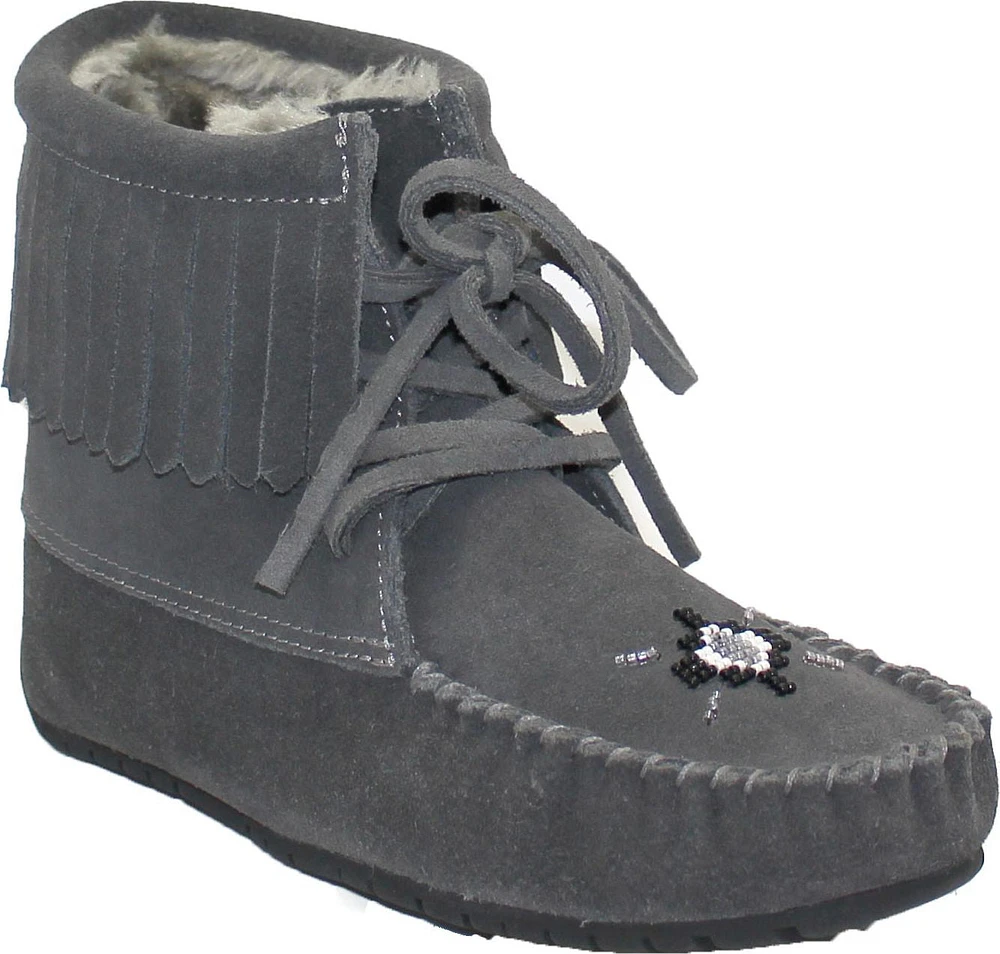 Short Laceup Charcoal Suede Boot