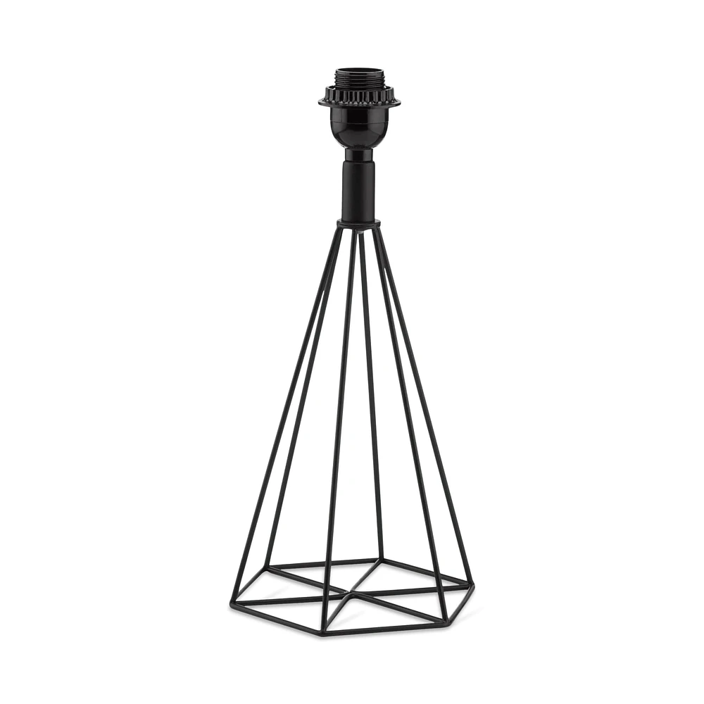 Black Metal Wire Prism Lamp Base