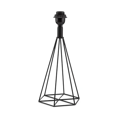 Black Metal Wire Prism Lamp Base