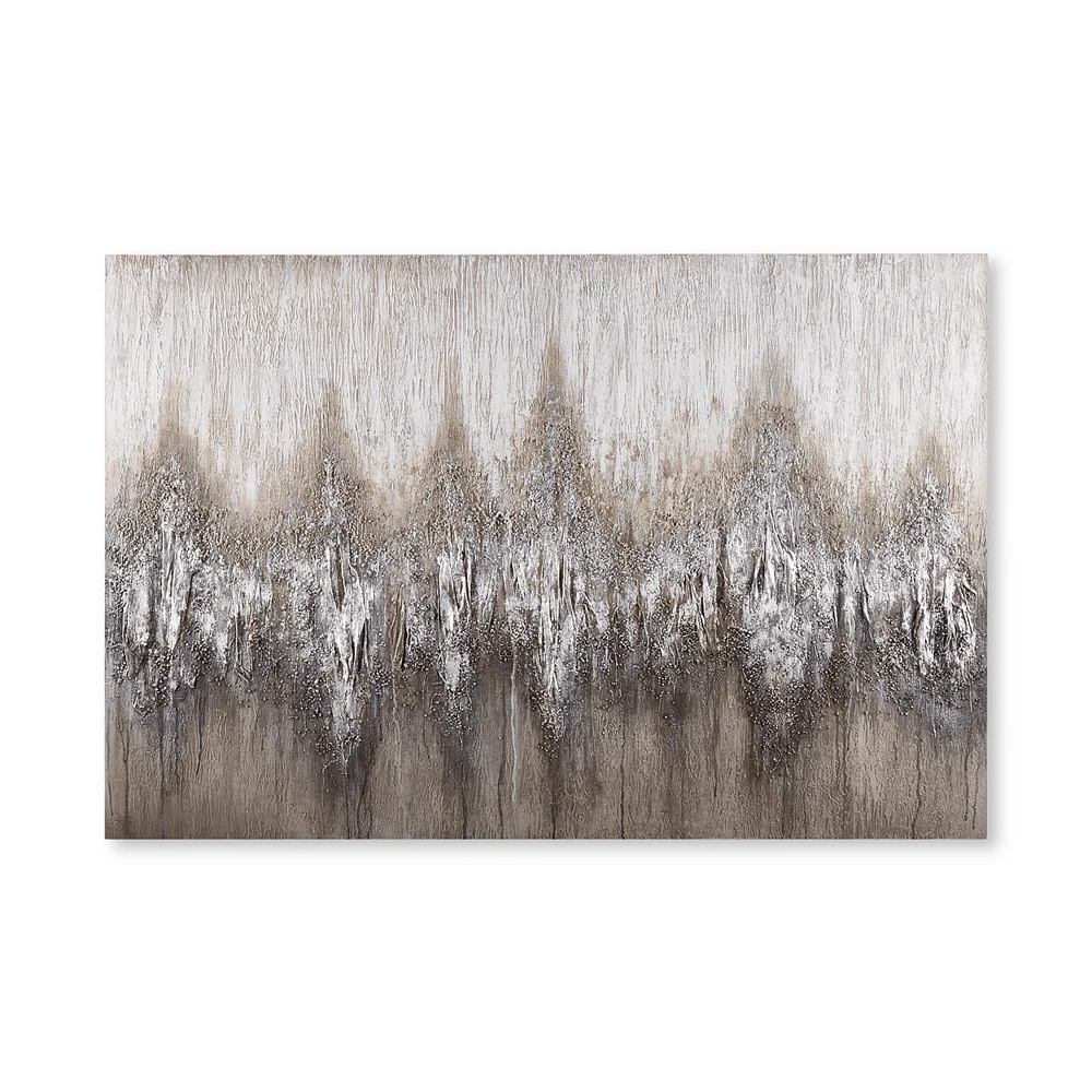 Abstract Glitter Oil Painted Canvas