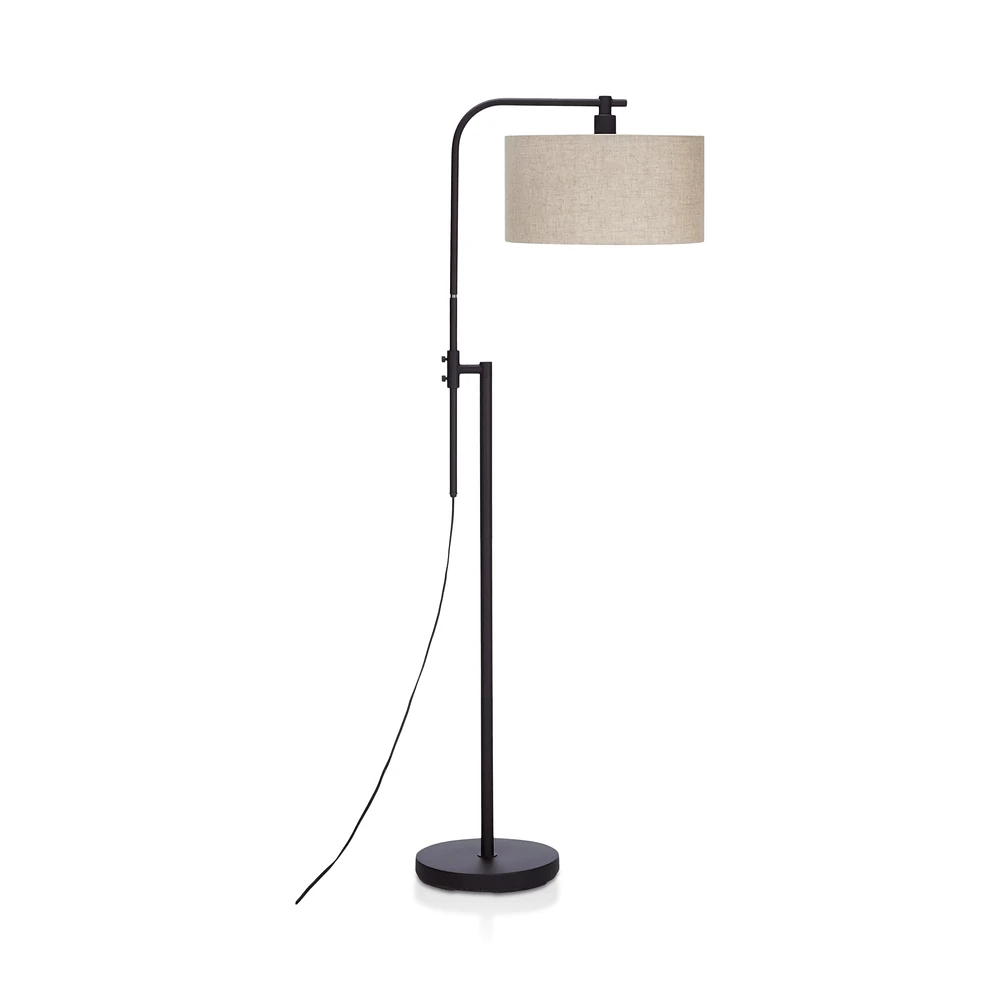 Linen Swivel Metal Floor Lamp