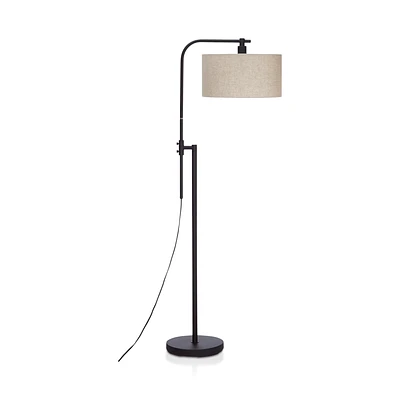 Linen Swivel Metal Floor Lamp