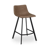 Faux Leather and Metal Bar Stool