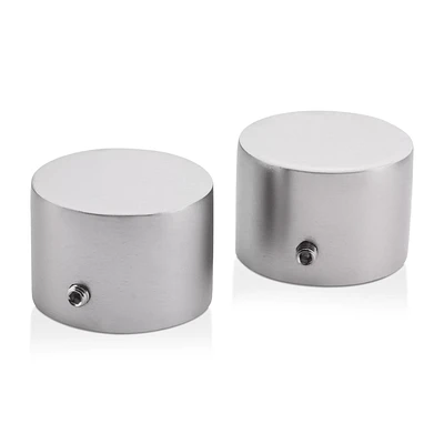 Silver Pole End Caps 22/25 mm
