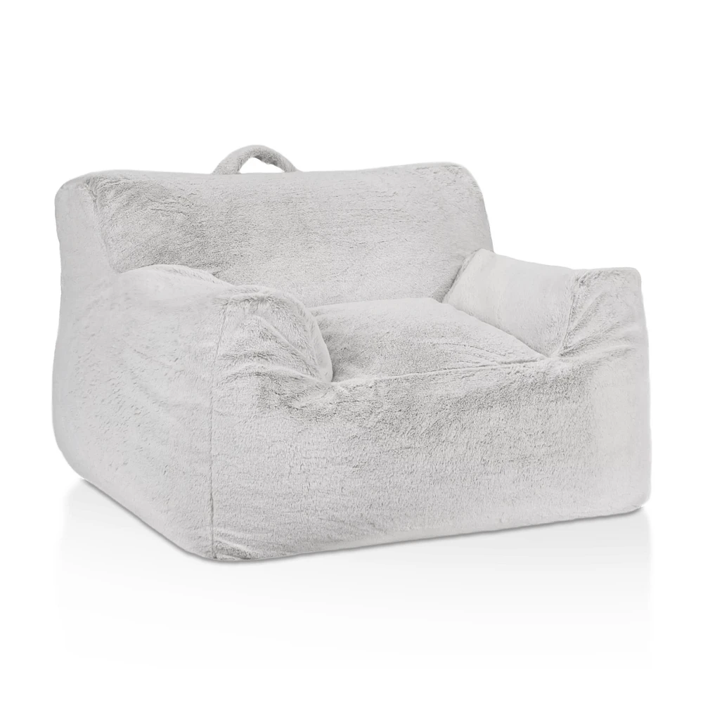 Grey Kids Furry Lounge Chair