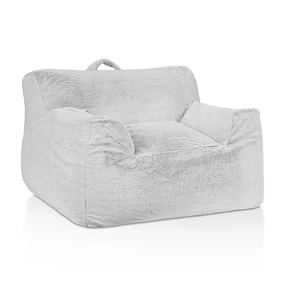 Grey Kids Furry Lounge Chair