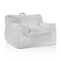 Grey Kids Furry Lounge Chair
