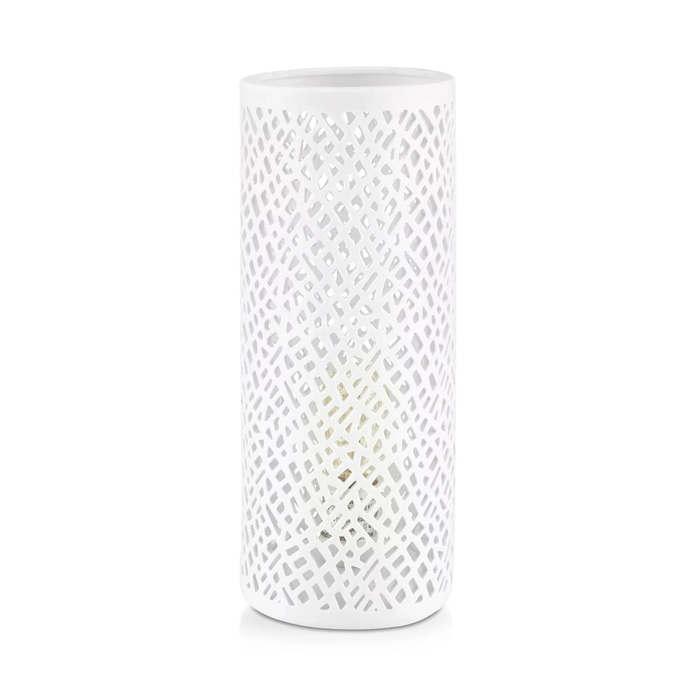 Cut-Out Ceramic Tube Table Lamp