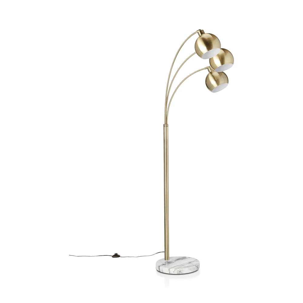 3-Head Floor Lamp with Marble Base