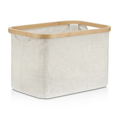Beige Basket with Bamboo Ring